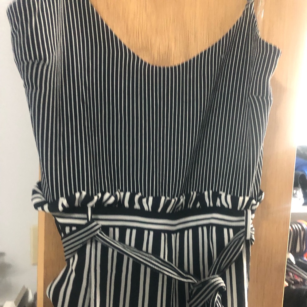 Black & White Striped Jumpsuit